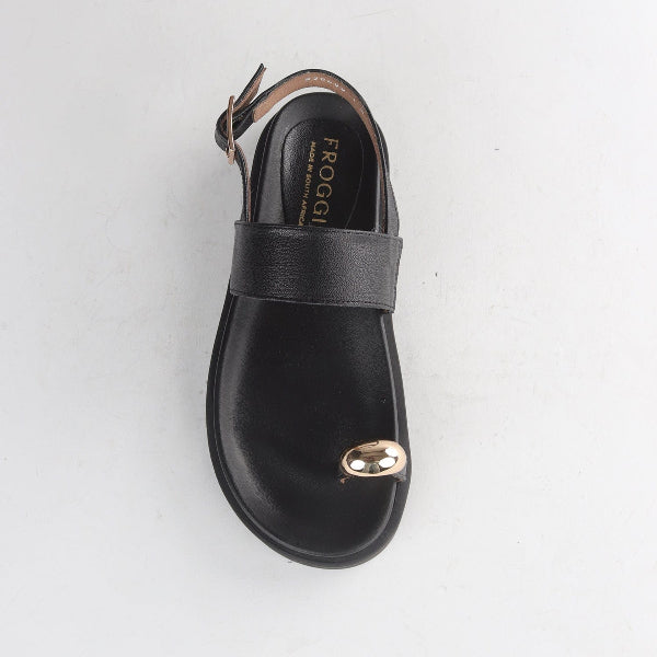 Froggie Shoes Shoes Toe Jewel Flat sandal in Black - 13006