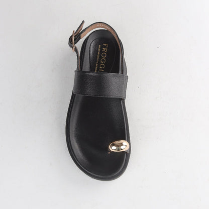 Froggie Shoes Shoes Toe Jewel Flat sandal in Black - 13006