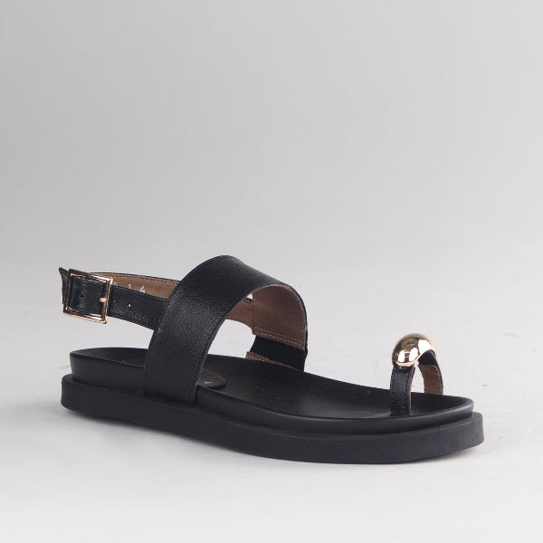 Froggie Shoes Shoes Toe Jewel Flat sandal in Black - 13006