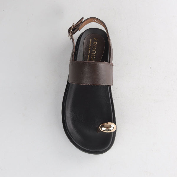 Froggie Shoes Shoes Toe Jewel Flat sandal in Brown - 13006