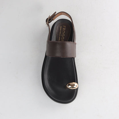 Froggie Shoes Shoes Toe Jewel Flat sandal in Brown - 13006