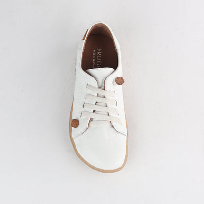 Froggie Shoes Shoes Lace-up Barefoot Shoe with Removable Footbed in White - 12828