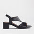 Factory Shop Shoes 4 / Black / 12944 Block Heel T-bar Slingback Sandal in Black - 12944