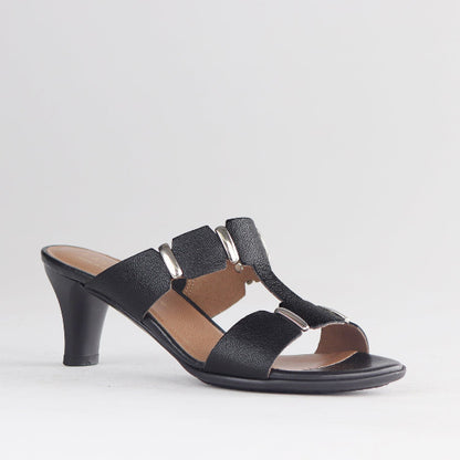 Froggie Shoes Shoes Mid-Heel H-bar Sandal in Black - 12923