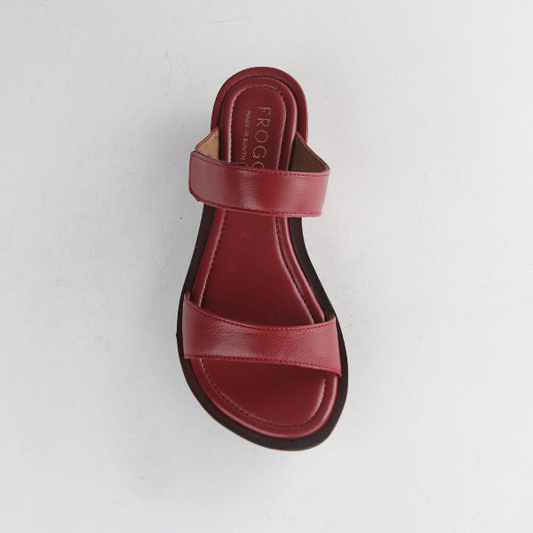 Froggie Shoes Shoes Double band leather sandal in Red - 12926