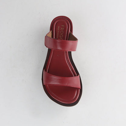 Froggie Shoes Shoes Double band leather sandal in Red - 12926