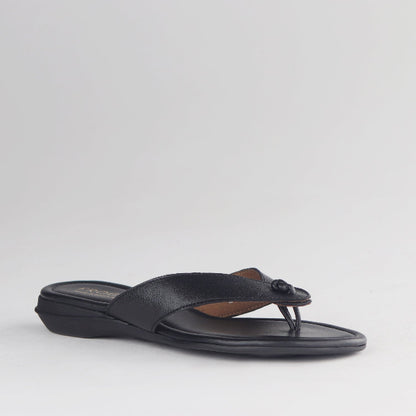 Froggie Shoes Shoes Open-toe slip-on V -mule flat sandal in Black - 12955