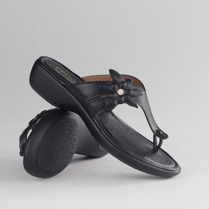 Froggie Shoes Shoes T-bar with flow Sandal in Black - 12930