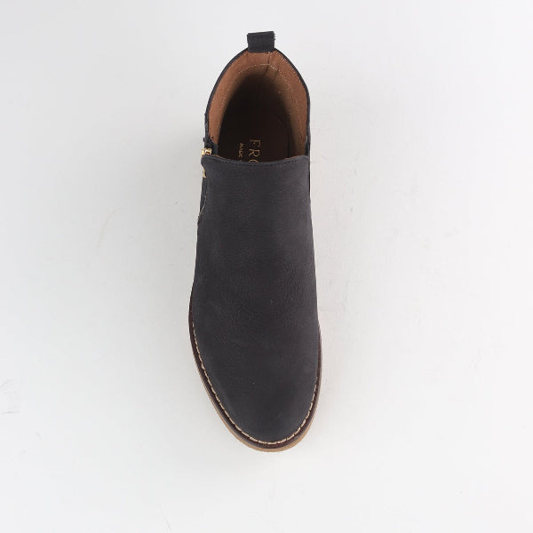 Froggie Shoes Shoes Ankle Boot with Gold Zip in Black - 12777