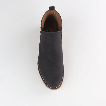 Froggie Shoes Shoes Ankle Boot with Gold Zip in Black - 12777