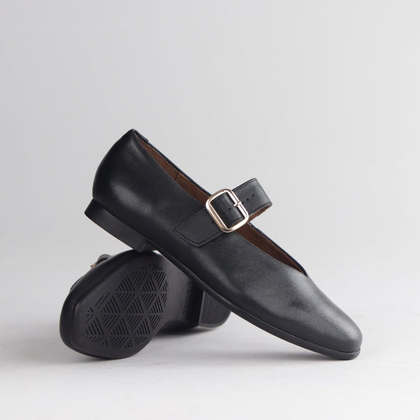 Women's Leather Mary Jane Ballet Flats – Gold Buckle | Froggie