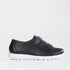 Froggie Women’s Sneaker- Velcro Fastening- Black Leather- 13044 - side