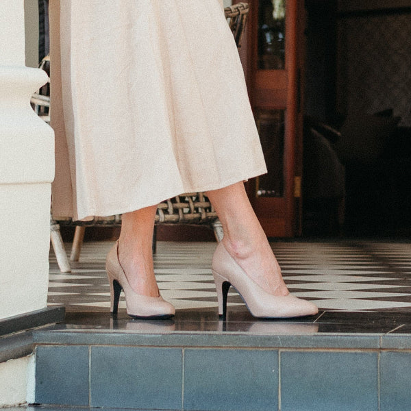 Froggie Shoes Shoes Stiletto Court Shoe in Nude Porcelain - 12825