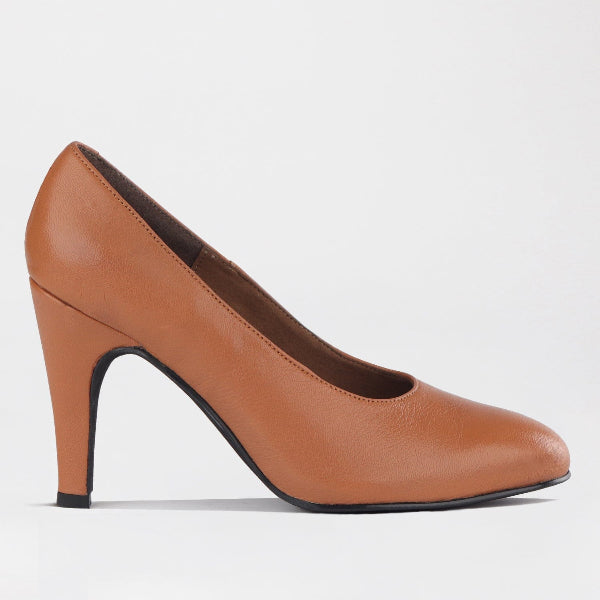 Froggie Shoes Shoes 4 / Tan / 12825 Stiletto Court Shoe in Nude golden - 12825