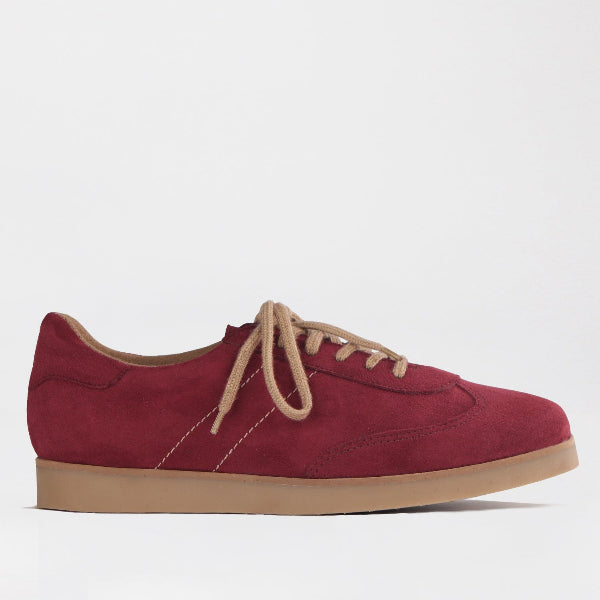 Froggie Shoes Shoes 36 / 12896 / Burgundy Suede Sneaker in Burgundy - 12896