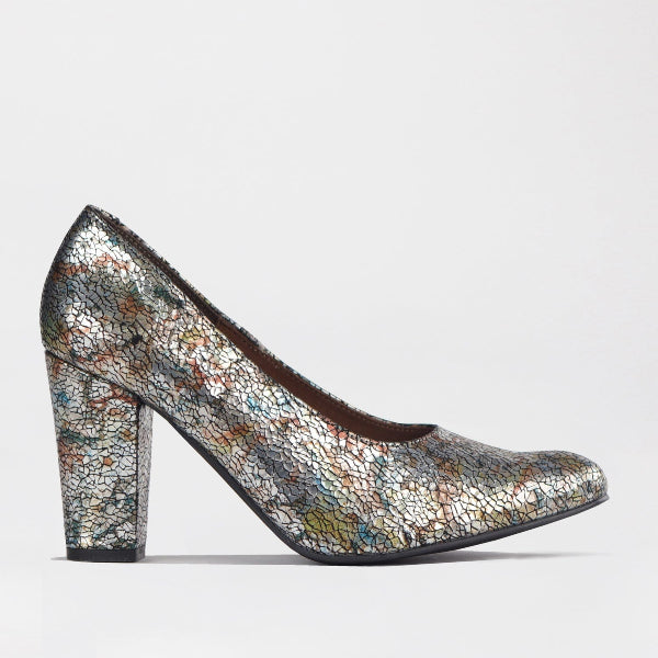Froggie Shoes Shoes 4 / Crochet / 12625 Pointed Court Shoes with Block High Heel in Crochet - 12625