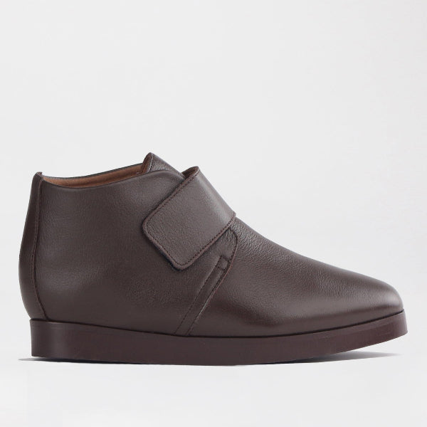 Froggie Shoes Shoes C36 / Brown / 12768 Square Toe Ankle Boot with Velcro Strap in Mocha Mousse - 12768