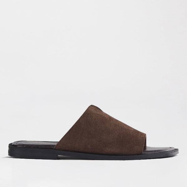 Froggie Shoes Shoes 12970 / Brown / 4 Open Toe Mule in Brown Suede - 12970