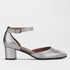 Froggie Shoes Shoes 3 / Pewter / 12802 Pointed Block Heel with Ankle Strap in Pewter - 12802