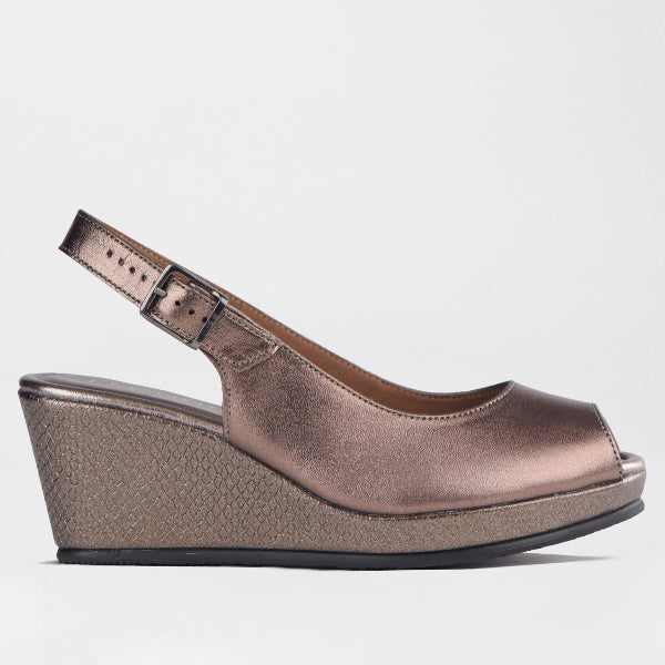 Froggie Shoes Shoes 4 / Lead Multi / 10715 Slingback Wedge Sandal in lead Multi - 10715