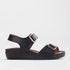 Froggie Shoes Shoes Double Band Sandal with Removable footbed in Black - 12411