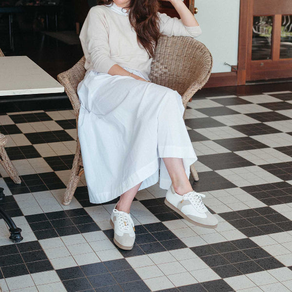 Froggie Shoes Shoes Lace -Up Sleek Retro Sneaker in Ice Multi