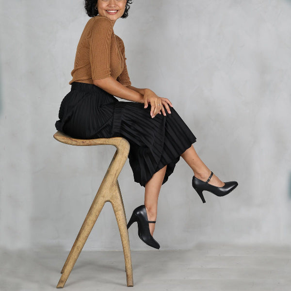 Froggie Shoes Shoes Mary-Jane Stiletto Court Shoes with Strap in Black