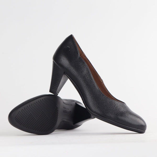 Froggie Shoes Shoes Wider Fit Mid Heel Court in Black - 10873
