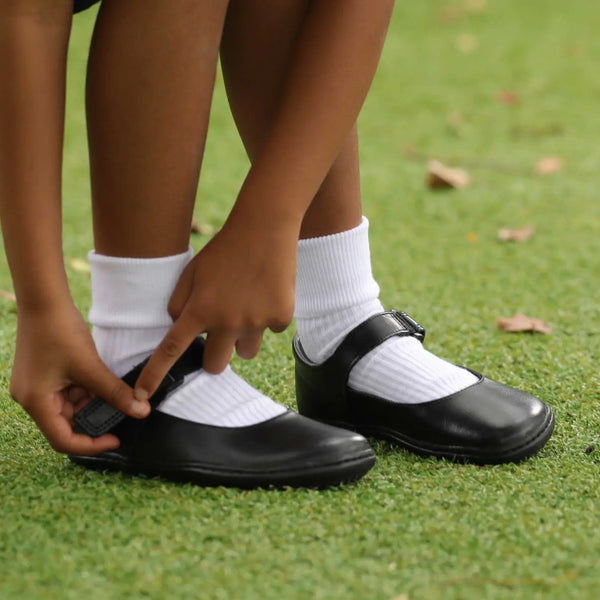 Girls High-Bar School Shoe in Black Sizes 28-35 - 6607 - Froggie Shoes