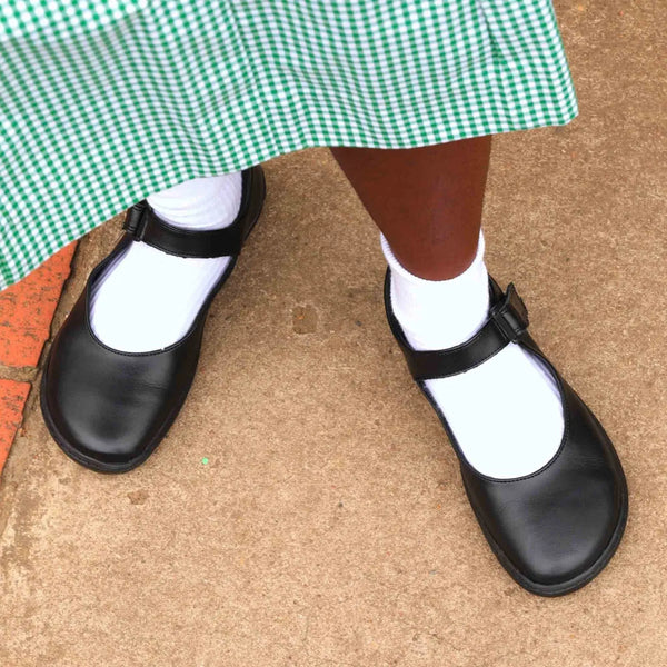 Girls High-bar School Shoe in Black Size 36-43 - 6610 - Froggie Shoes