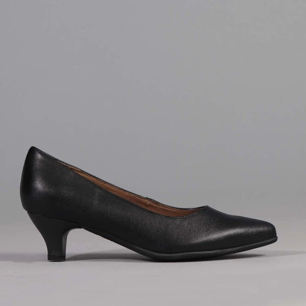 Froggie Kitten heel Court shoe in Black - 10984 Froggie Shoes
