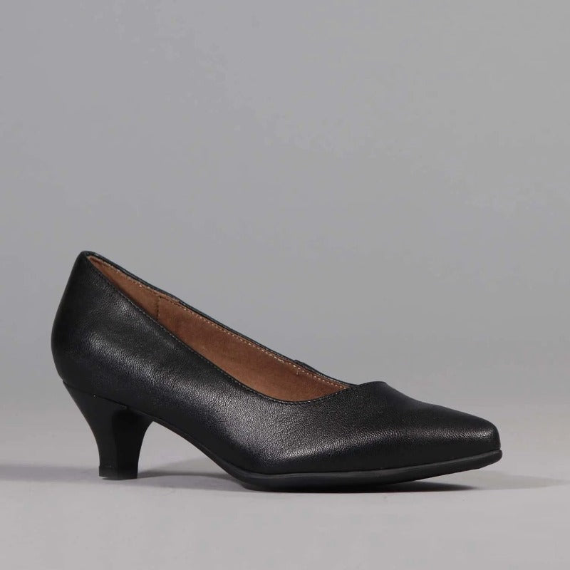 Kitten heel Court shoe in Black - 10984 Froggie Shoes