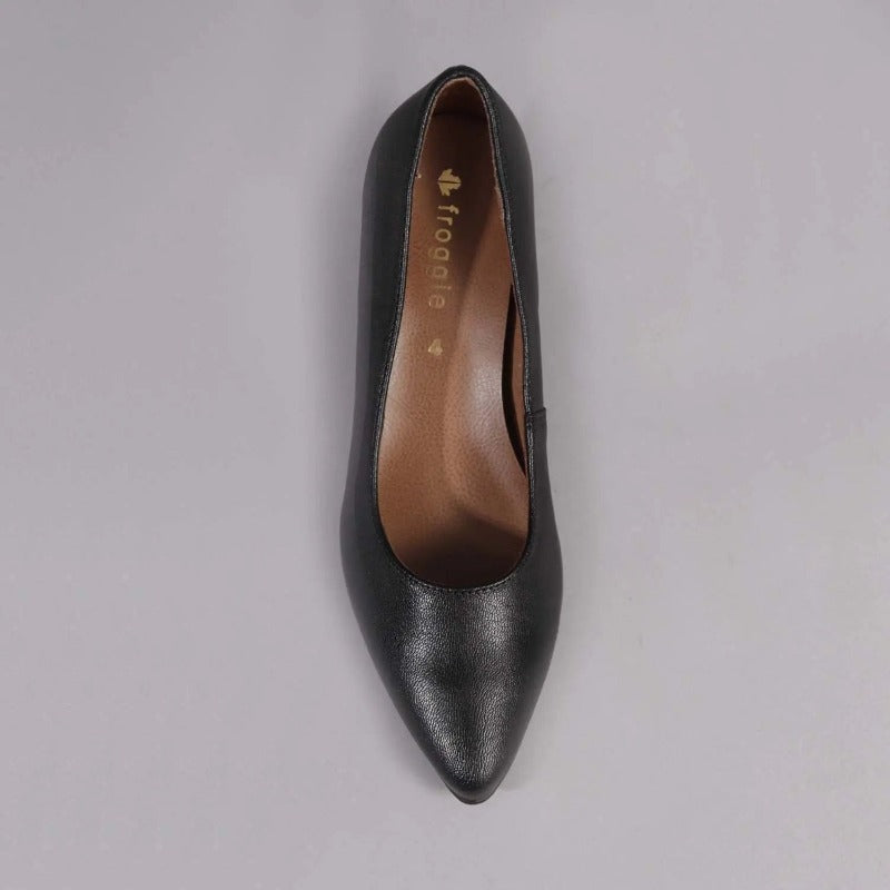 Kitten heel Court shoe in Black - 10984 Froggie Shoes