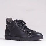 Men's High top Sneaker with Removable Footbed in Black - 11850 - Froggie Shoes