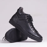 Men's High top Sneaker with Removable Footbed in Black - 11850 - Froggie Shoes