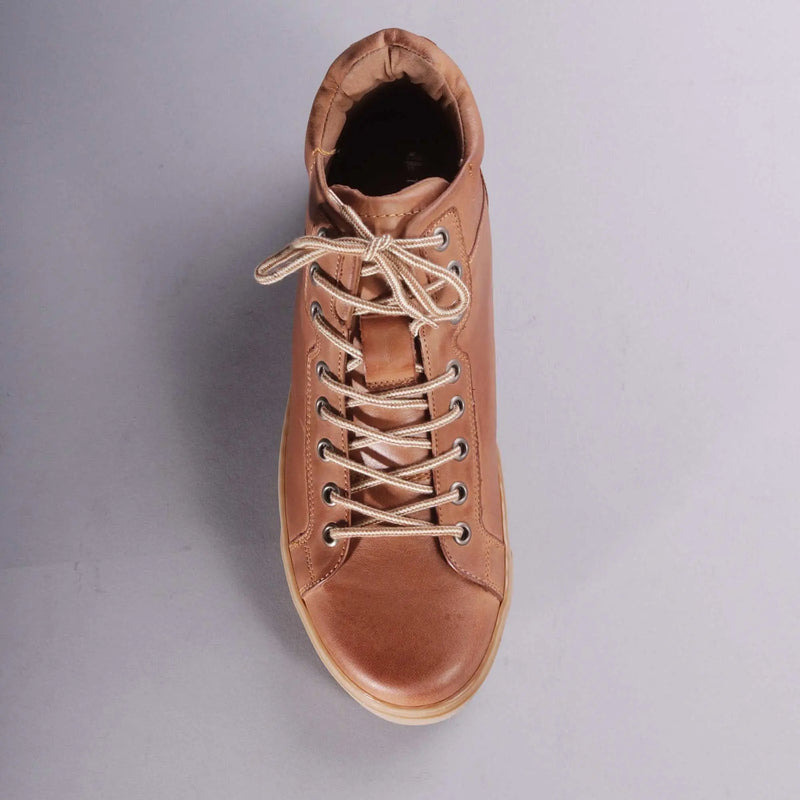 Men's High top Sneaker with Removable Footbed in  Whisky - 11850 Froggie Shoes