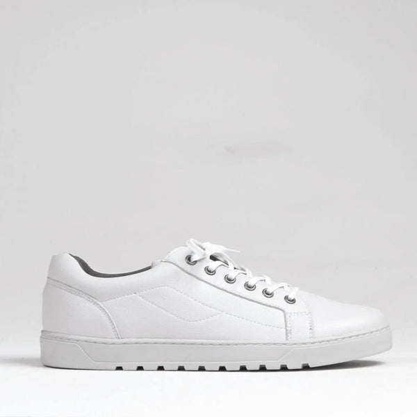 Men's Sneaker with Removable Footbed in Ivory -  12263