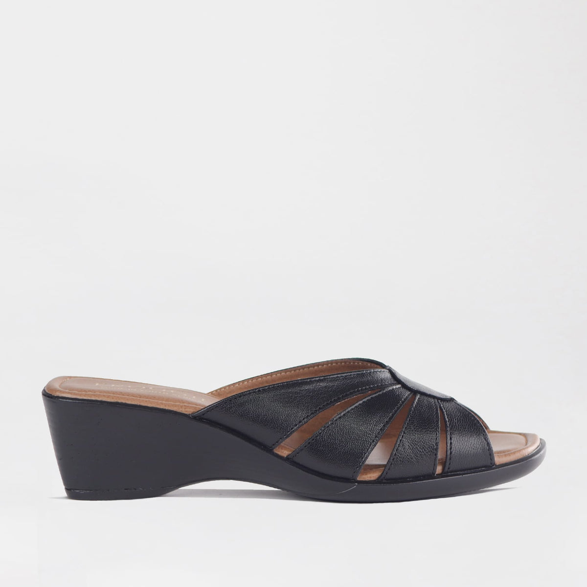 Factory Shop Sandals C36 / Black / 13129 Wedge Mule Sandal