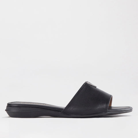 Mule Flat Sandal Black - 12551