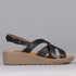 Factory Shop Shoes 4 / Black / 12534 Slingback Sandal with Removable Footbed in Black - 12534