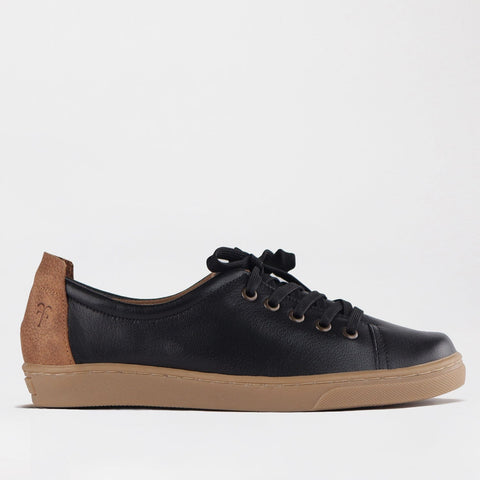 Lace-up Sneaker in Black - 12854