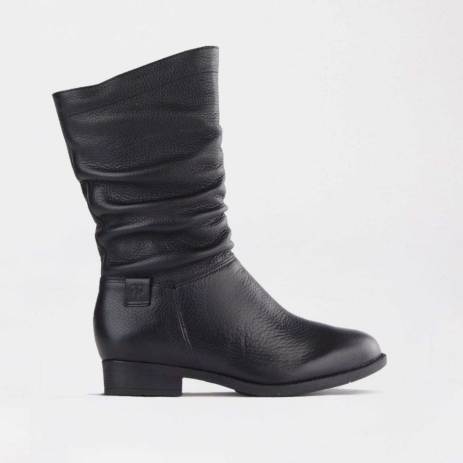 Factory Shop Shoes 4 / Black / 12871 Mid-Calf Flat Boot in Black - 12871