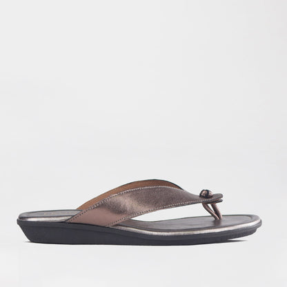 Factory Shop Shoes 4 / Lead Metallic / 13120 Flip Flop thong sandal