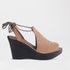 Factory Shop Shoes 4 / Stone / 12821 Lace-Up Wedge Sandal - 12821
