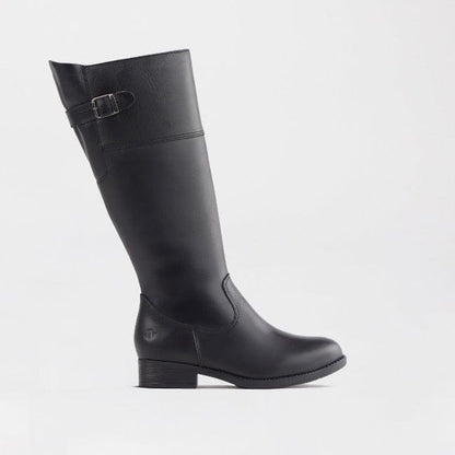 Factory Shop Shoes C36 / Black / 12629 Knee High Flat Boot in Black - 12629