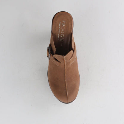 Factory Shop Shoes Clog sandal heel in Tobacco - 12937