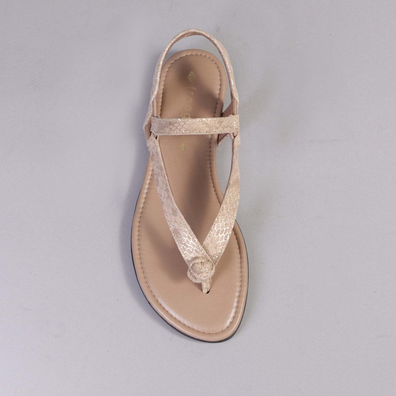 Factory Shop Shoes Elasticated Slingback Thong in Gold - 12548