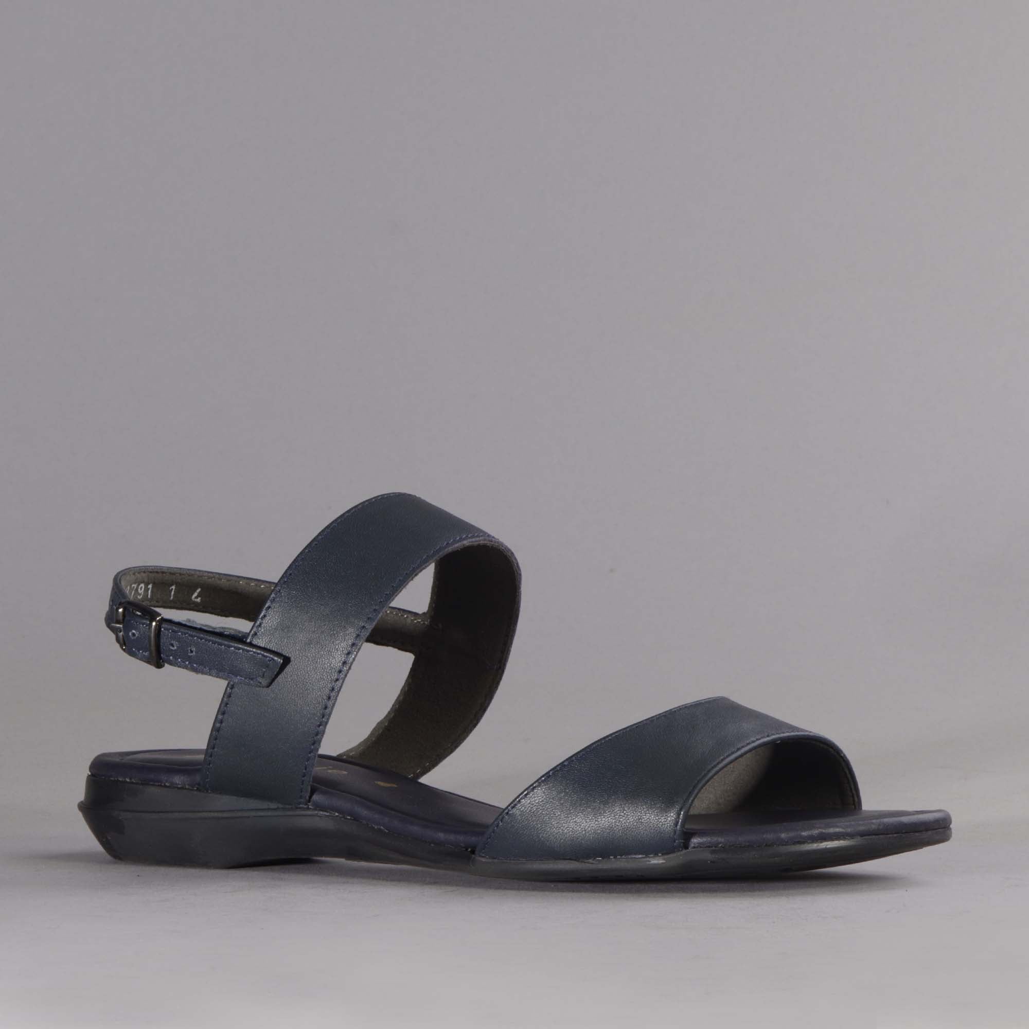 Factory Shop Shoes Flat Slingback Sandal in Navy - 12540
