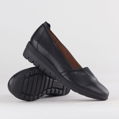 Factory Shop Shoes Froggie Women’s Classic Comfort Slip-On Black Leather - 12643