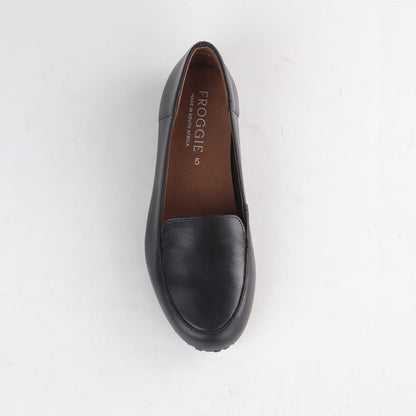 Factory Shop Shoes Froggie Women’s Loafer- Black Leather-13033